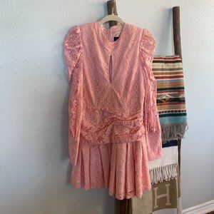 Bardot Dress in Baby Pink - Size Medium